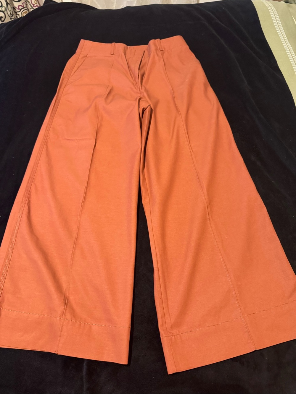 LOFT Wide Leg Seamed Pants in Rust Orange Size 12